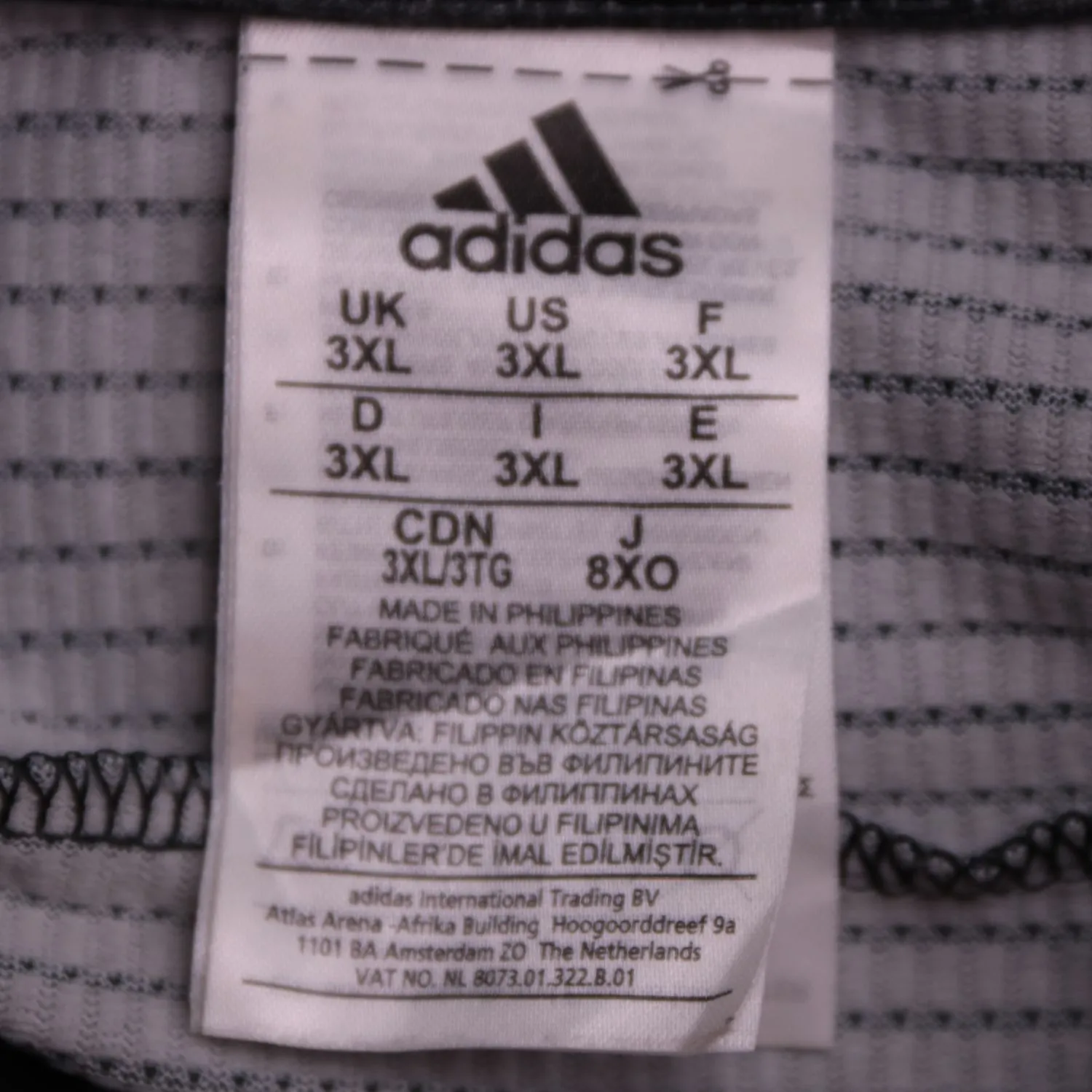 Серая толстовка adidas с воротником-стойкой, размер 60 (3XL)